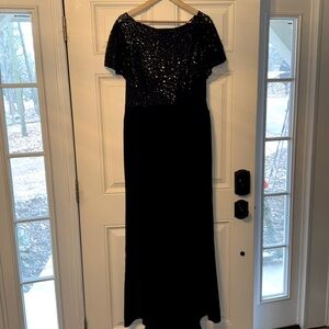 Formal floor length navy blue dress